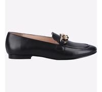 Hush Puppies Harper Cadena Mujeres Clásico Moda Cuero Mocasín Negro