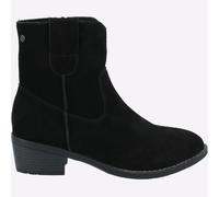 Hush Puppies Iva Cowboy Del Oeste Mujer Memoria Espuma Botines de Ante Negro