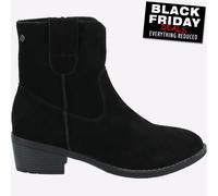 Hush Puppies Iva Cowboy Del Oeste Mujer Memoria Espuma Botines de Ante Negro