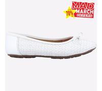Hush Puppies Janelle Tejido Bailarina Mujer Moda Casual Elegante Zapato Blanco