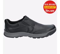 Hush Puppies Jaspe Cuero Hombre sin Cierres Memoria Espuma Zapatillas Negras