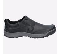 Hush Puppies Jaspe Cuero Hombre sin Cierres Memoria Espuma Zapatillas Negras