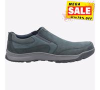 Hush Puppies Jaspe Cuero Hombre sin Cierres Memoria Foam Zapatillas Azul Marino