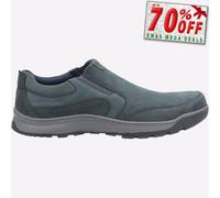 Hush Puppies Jaspe Cuero Hombre sin Cierres Memoria Foam Zapatillas Azul Marino