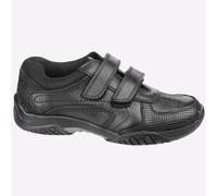 Hush Puppies Jezza Cuero Zapatos Inteligentes Para Niños Negros