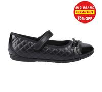 Hush Puppies Lottie Acolchado Zapatos De Escuela Para Niñas Ballerina BTS Negro