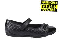 Hush Puppies Lottie Acolchado Zapatos De Escuela Para Niñas Ballerina BTS Negro