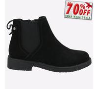 Hush Puppies Maddy Espuma Viscoelástica de Ante Mujer Chelsea Botas Negras