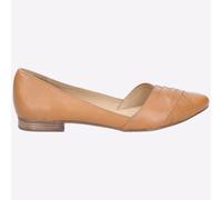 Hush Puppies Marley Bailarina Mujeres Cuero Con MEMORIA Espuma Zapatos Marrón