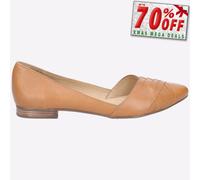 Hush Puppies Marley Bailarina Mujer Espuma Viscoelástica Zapatos de Cuero Marrón