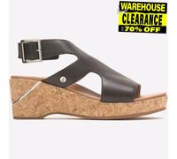 Hush Puppies Maya Sandalias De Cuña De Moda De Cuero Para Mujer Verano Negras