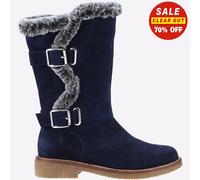 Hush Puppies Megan Dama Medio Memoria Espuma Agua Resistente Botas Azul Marino