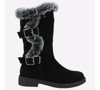 Hush Puppies Megan Dama Medio Memoria Espuma Resistente Al Agua Botas Negras