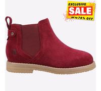 Hush Puppies Mini Maddy Júnior Infantil Niña Moda Ante Botas Casual Burdeos