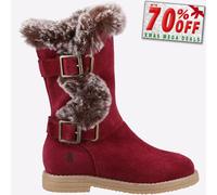 Hush Puppies Mini Megan Júnior Infantil Invierno Moda Memoria Espuma Botas Rojo
