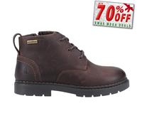 Hush Puppies Mini Presley Impermeable Junior Piel Cordones Botines Marrón