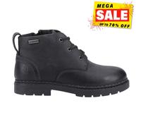 Hush Puppies Mini Presley Impermeable Junior Piel Cordones Botines Negro
