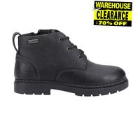 Hush Puppies Mini Presley Impermeable Junior Piel Cordones Botines Negro