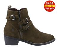 Hush Puppies Mujer de Ante Jenna Botines Verde Caqui
