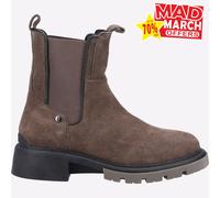 Hush Puppies Botines Chelsea Rita Ante casual premium para mujer Gris