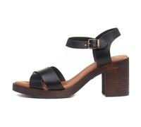 Hush Puppies Sandalia de tacón Georgia, talón Mujer, Black, 37 EU
