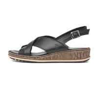 Hush Puppies Sandalias de cuña Elena para mujer, Black, 37