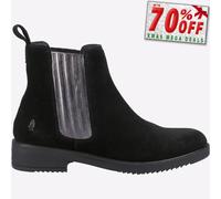 Hush Puppies Stella Mujer de Piel sin Cordones Moda Vestido Botines Negro