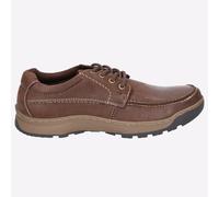 Hush Puppies Tucker Cordones Memoria Espuma Mocasín de Cuero Zapatos Marrones