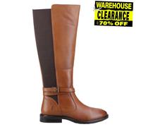 Hush Puppies Victoria Cuero Memoria Espuma Mujer Moda Largo Botas Marrón Tostado