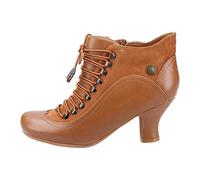 Hush Puppies Vivianna - Botas de tacón con cordones para mujer, color bronceado, talla 8