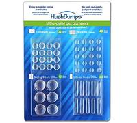 HushBumps HP104 - Parachoques de Gel Ultra silenciosos. Paquete económico de 104 Piezas. Contiene Parachoques de gabinete, Puerta, Puerta corredera y cajón. Simplemente despega y Pega. 30 mm x 6 mm