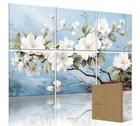 HushHues Paquete de 6 paneles acústicos artísticos de 72 x 48 pulgadas, paneles acústicos decorativos grandes, arte de pared absorbente de sonido para el hogar, la oficina y el estudio, reducción de