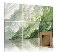 HushHuse - Paquete de 6 paneles acústicos artísticos de 72 x 48 pulgadas, paneles de pared insonorizados Matcha Latte - Elegante arte de pared absorbente de sonido, ideal para estudios, oficinas, cine