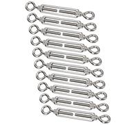 HUSHUI 10 Tensores de Ojo y Ojo, Tensor de Cable de Acero Inoxidable con Distribución Uniforme de Hilo Profundo, para Ajustar la Tensión del Cable de Acero