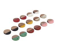 HUSHUI 16 Colgantes de Madera de Resina, Pulido Fino, Forma Redonda Suave con Textura Exquisita, para Joyería DIY, Collar, Pulsera, Llavero, Accesorios Artesanales