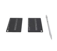 HUSHUI 2 Placas de Almacenamiento de Frases Criptográficas de Metal, Aleación de Aluminio a Prueba de Fuego, Tarjeta de Respaldo de Recuperación de 24 Palabras para Bitcoin, con Pluma