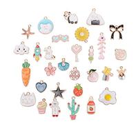 HUSHUI 30 Piezas de Accesorios Colgantes de Aleación para Hacer Joyas Artesanales, Perfectos para Collares, Pulseras, Pendientes, Regalos, Material Duradero sin Plomo