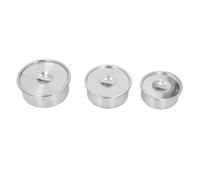 HUSHUI 3pcs 304 Juego de Tazón de Acero Inoxidable, Tazones de Mezcla de Metal contra Otoño a Prueba de Calor con Tapa de Sellado Ajustado, para Preparación y Almacenamiento de