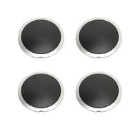 HUSHUI 4 Tapacubos Centrales de Alta Dureza para 500 2007-2019, Material ABS con Borde Cromado, Juego de Repuesto para Apariencia Mejorada (Círculo Blanco Letra Roja)