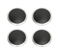 HUSHUI 4 Tapacubos Centrales de Alta Dureza para 500 2007-2019, Material ABS con Borde Cromado, Juego de Repuesto para Apariencia Mejorada (Círculo Blanco Letra Blanca)