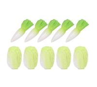 HUSHUI Accesorio Vegetal Simulado en Miniatura para Casa de Muñecas 1:12, Exquisito Modelo de Repollo Chino y Rábano, Decoración de Casa de Muñecas, Hecho de Silicona Ecológica, Juego