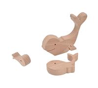 HUSHUI Adorno de Conejo de Madera Lindas Mini Estatuas Hechas a Mano para Decoración del Hogar Regalos Hechos de Madera Compuesta Duradera Tamaño 5.0 X 4.6in 3 Piezas (B11)