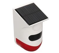 HUSHUI Alarma de Luz Estroboscópica Solar, Sensor de Movimiento Al Aire Libre Impermeable, Alarma de Sirena de 120db para el Hogar y la Granja, Material ABS