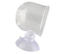 HUSHUI Alimentador de Acuario Transparente, Taza de Alimentación de Peces con Ventosa Premium, para Tanque de Agua de Mar, Pequeños Peces Tropicales (Copa Perforada de Vidrio (Adecuada para