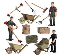 HUSHUI Animales Juegos Juguetes para niños, Juego de Accesorios para Alimentos de alimentación de Granja Herramientas de Granja Figuras en Miniatura Escena de simulación Modelo de Granja