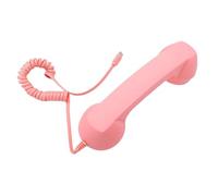 HUSHUI Auricular de Teléfono Retro, Auricular de Teléfono con Cable Tipo C con Altavoz de Alta Fidelidad y Micrófono con Cancelación de Ruido, para Conferencias Telefónicas, Teléfonos (Rosa)