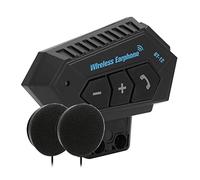 HUSHUI Auriculares para Casco de Motocicleta, Cascos Bluetooth 4.1 con Reducción de Ruido para Viajeros, ABS Negro, 1 par