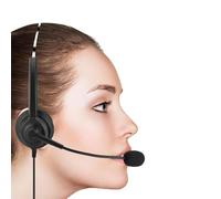 HUSHUI Auriculares para Centro de Llamadas con Sonido sin Pérdidas, Cancelación de Ruido con Orejeras Giratorias de 330° para un Uso Prolongado y Cómodo, Compatibilidad Universal, Ideal para (Cabeza