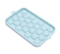 HUSHUI Bandeja para Cubitos de Hielo de 25 Rejillas, Molde Redondo de Silicona para Hacer Bolas de Hielo con Tapa, Mini Bandeja de Esferas de de Fácil Liberación para Cócteles, (Azul)