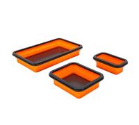HUSHUI Bandeja Plegable con Piezas Magnéticas, Juego de 3 Tamaños Diferentes, Bandejas Plegables Duraderas para Organizar Tornillos y Tuercas, Bandejas de Herramientas de Silicona